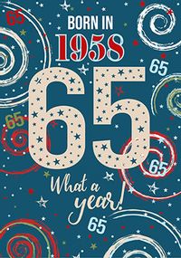 1958 Year You Were Born 65th Birthday Card