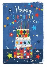 Happy Birthday 3 Tier Cake Card
