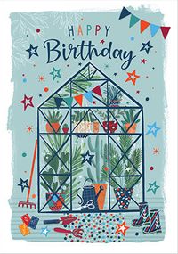 Tap to view Green House Plants Birthday Card