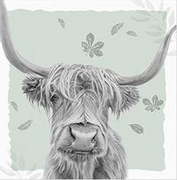 Highland Cow Traditional Card