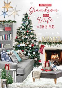 Tap to view Grandson & Wife Traditional Christmas Card