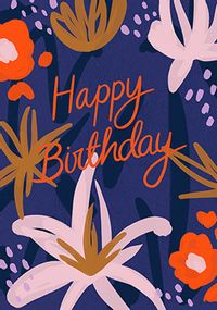 Dark and Floral Birthday Card