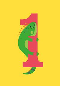Lizard 1st Birthday Card