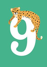 Leopard 9th Birthday Card