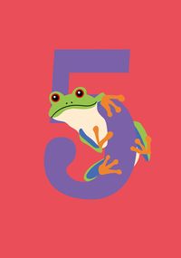 Age 5 Frog Children's Birthday Card