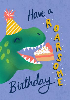 Roarsome Birthday Card, Dinosaur Birthday Card, Dino Birthday Card, Cute  Dinosaur Birthday Card