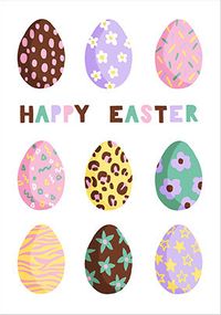 Patterned Eggs Easter Cards