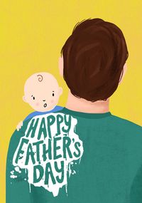 Tap to view Baby Sick Green Top 1st Father's Day Card