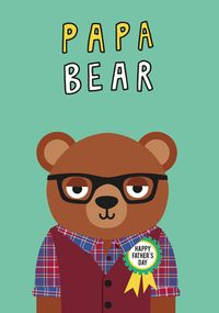 Cute Papa Bear Father's Day Card