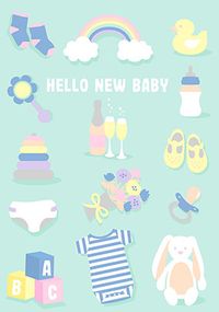 Tap to view Hello New Baby Pastels Card