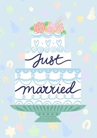 Just Married Wedding Cake Card