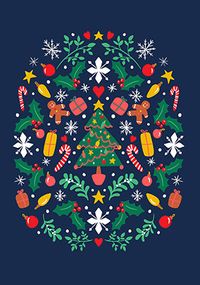 Tap to view Festive Tree Pattern Christmas Card