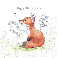 Happy Birthday Cute Fox Card