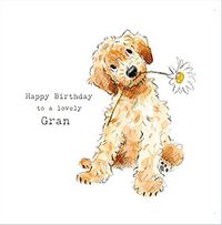 Lovely Gran Cute Dog Birthday Card