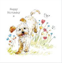 Tap to view Dog and Flowers Birthday Card