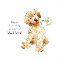 Tap to view Dog and Daisy Sister Birthday Card