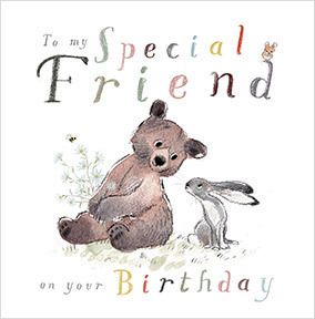 Special Friend Cute Animals Birthday Card