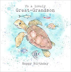 Great-Grandson Turtle Birthday Card
