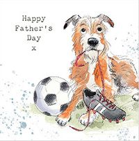 Dog and Football Father's Day Card