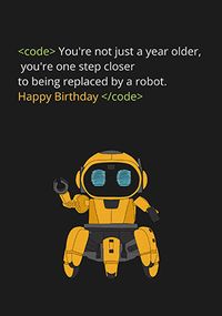 Robot Replaced Birthday Card