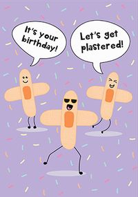 Plastered Funny Birthday Card