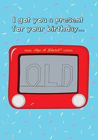 Age-A-Sketch Birthday Card