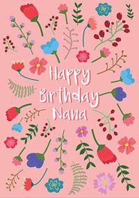 Floral Nana Birthday card