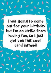 Birthday Strike Funny Card