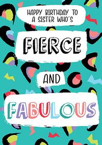 Fierce and Fab Sister Birthday Card