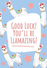 You'll Be Llamazing! Good Luck Card