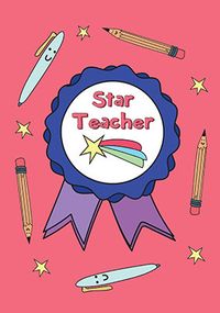 Tap to view Star Teacher Rosette Thank You Card
