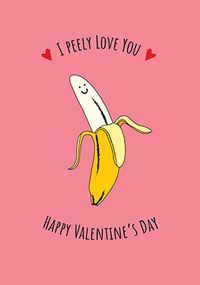 Peely Love You Valentine Card