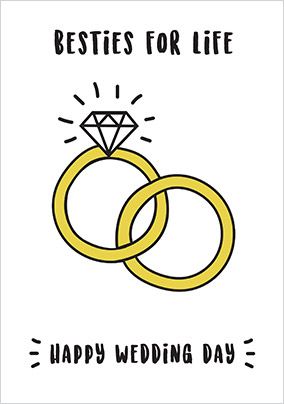 Rings Besties for Life Wedding Card