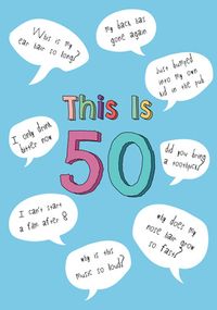 This Is 50 Blue Birthday Card