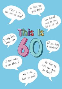 This Is 60 Blue Birthday Card