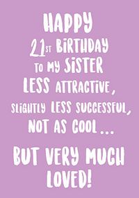 Happy 21st Sister Birthday Card