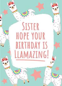 Llamazing Sister Birthday Card