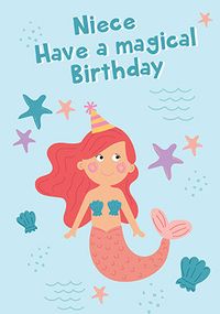 Niece Mermaid Birthday Card