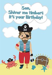 Son Pirate Birthday Card