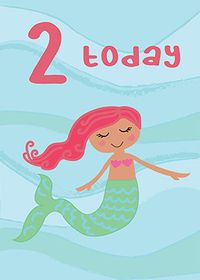 Mermaid 2nd Birthday Card