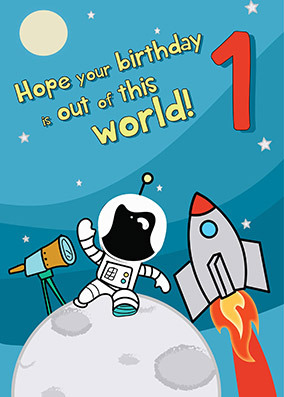 Out Of This World 1st Birthday Card