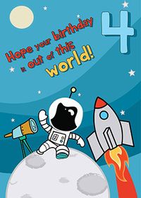 Tap to view Out Of This World 4th Birthday Card