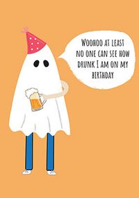 Tap to view Drunk Ghost Costume Birthday Card