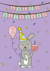 Bunny Age 2 Children's Card
