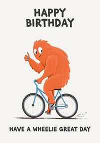 Wheelie great Monster Birthday Card