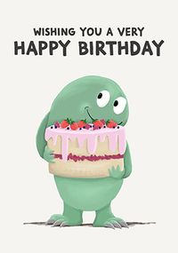 Green Monster Birthday Card