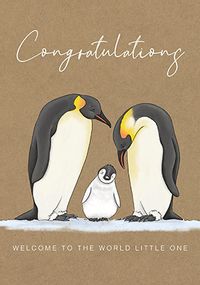 Penguin Family New Baby Card
