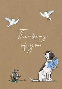 Tap to view Dog with Bow Thinking of You Card
