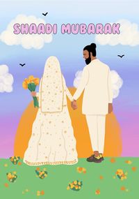 Shaadi Mubarak Sunset Wedding Card