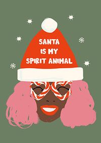 Santa is My Spirit Animal Christmas Card